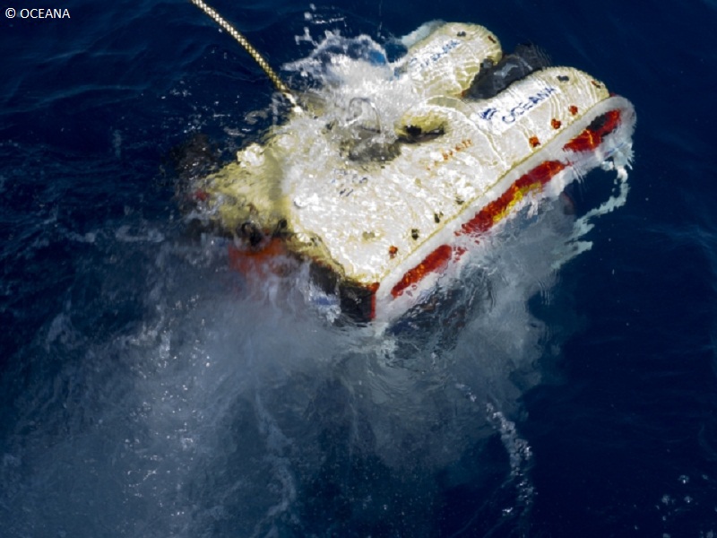 ROV entrando al agua ©OCEANA