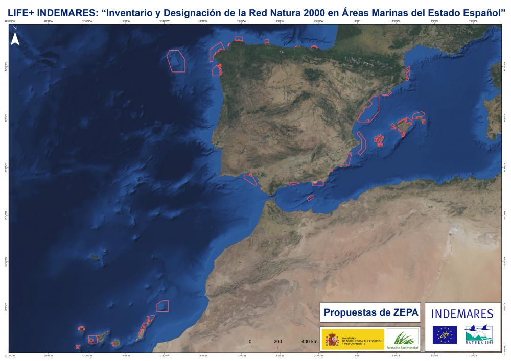 Localización áreas ZEPA INDEMARES
