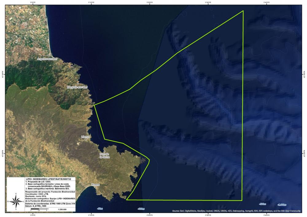 Mapa del Cañón de Creus