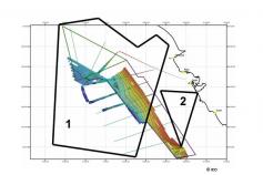 Posición de los polígonos cerrados por le Ministerio de Defensa al tráfico marítimo con el fin de realizar ejercicios navales © IEO